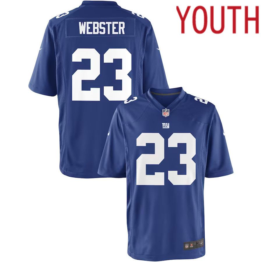 Youth New York Giants #23 Corey Webster Blue Nike Team Color Game NFL Jersey->new york giants->NFL Jersey